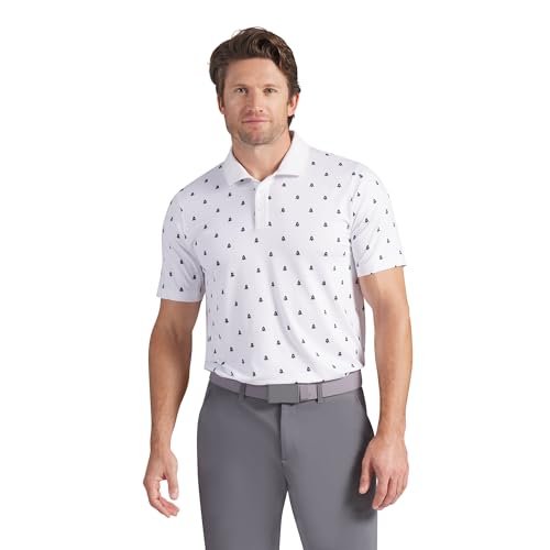 PUMA X Volition Liberty Mens Golf Polo Shirt White Glow-Deep Navy L