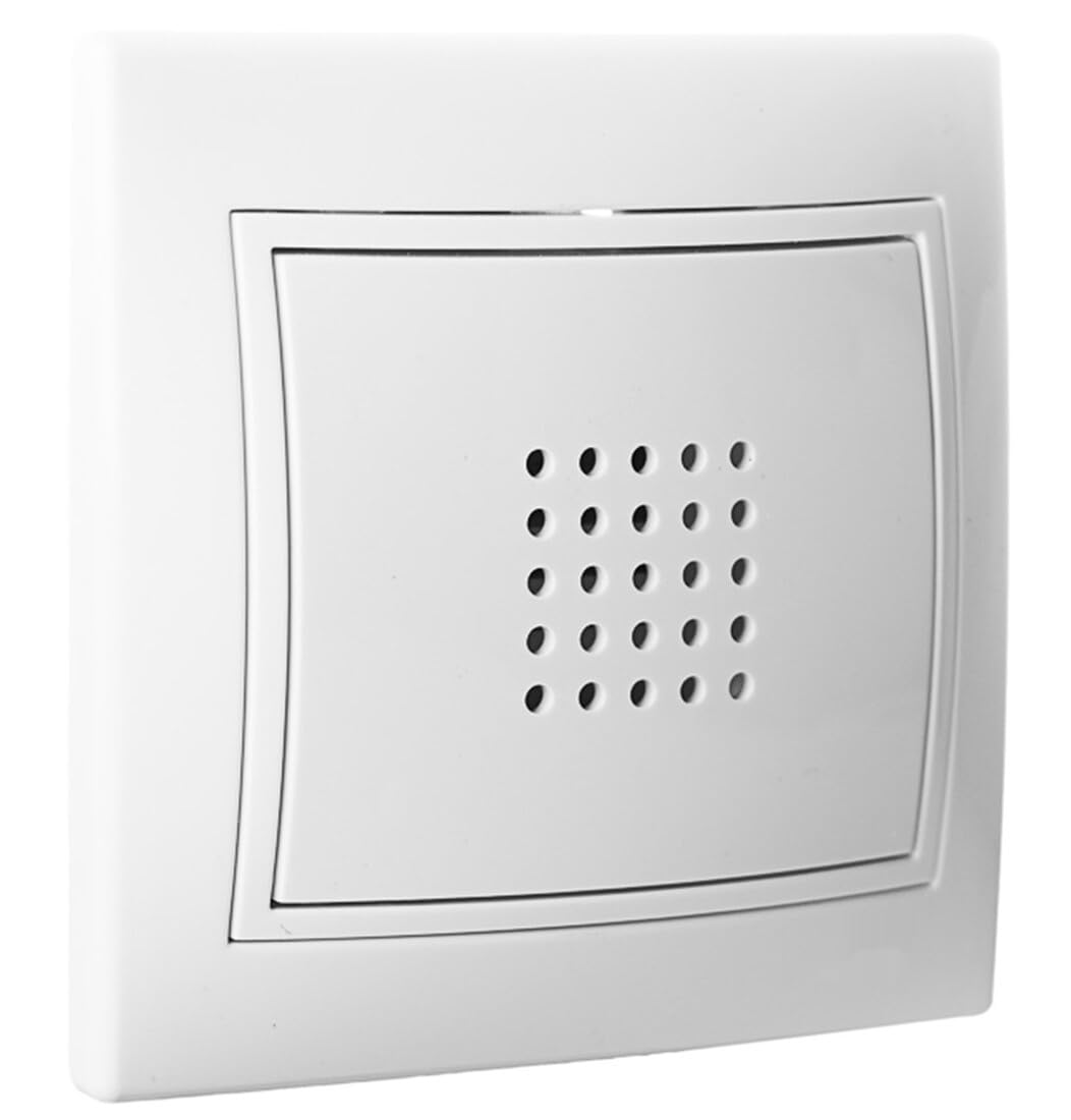 Zumbador blanco tipo ERP con conectividad serie Europa, ideal para alarmas y sistemas de seguridad.