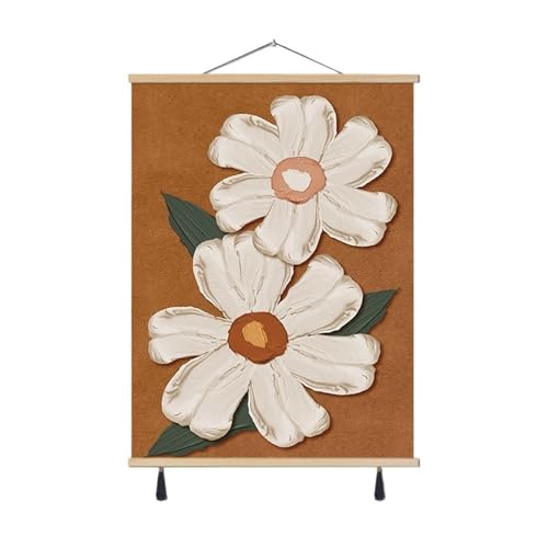 AHUANH Sofa Backdrop Painting Breaker Box Cover Decorative Hanging Painting, Electrical Panel Cover Wooden Scroll Reusable Fuse Box Cover Decorative Wall(70 * 100cm,Flower B)