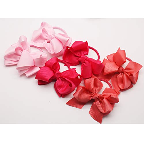 40Pcs Baby Girls Hair Bows Ties 3Inch Grosgrain Ribbon Bows Elastic Hair Ties Ponytail Holders For Toddlers Kids Children Teens Multicoloured #TOP6