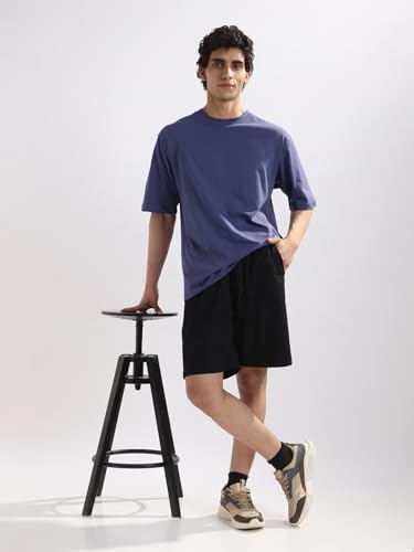 Image of Nobero 100% Cotton Oversized T Shirts for Men Stylish | Oversized Fit | Solid T Shirts for Men 180 GSM Combed Cotton | Round Neck Half Sleeve