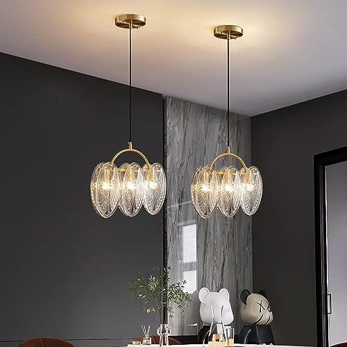 Chandelier en laiton suspendu et linéaire à diffusion douce en verre