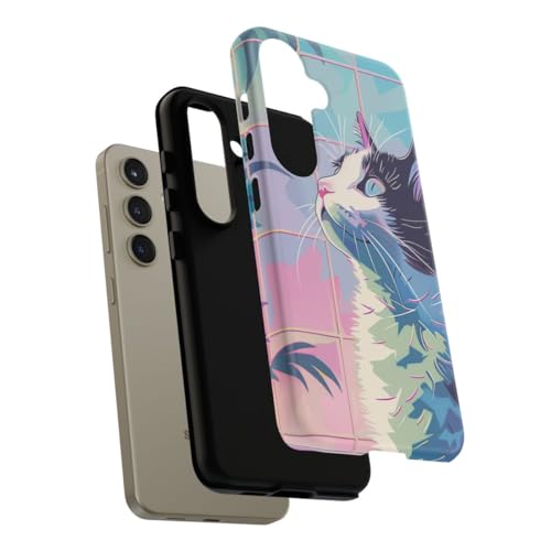 Coque Samsung S24 résistante anti-traces chat feuilles mate - 4