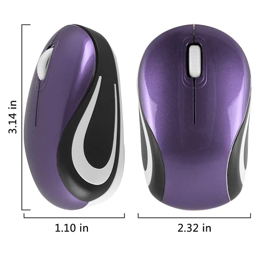 Image of elec Space Mini Small Wireless Mouse for Kids Children 3-7 Years Old Child Size Travel Mouse Portable Mini Cordless Mice with USB Receiver for PC Laptop Computer Purple