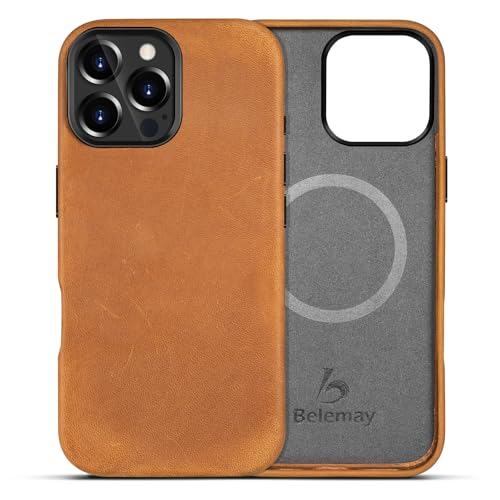 Belemay Compatible with iPhone 16 Pro Leather Case, Compatible with