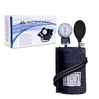 Mobiclinic®, Blutdruckmessgerät manuell, Blutdruckmessung, Europäische marke, Blutdruckmessgeräte für oberarm, Genauigkeit, Gummipumpe, Leicht, Einfach zu bedienen, Blau