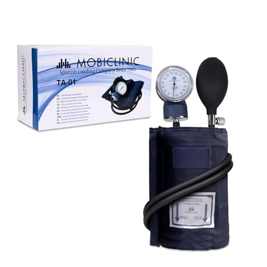 Mobiclinic, Tensiómetro de brazo, Doble salida, Incluye estuche, Medidor tensión aneroide, Medición presión arterial, Marca española, Precisión, Bomba goma, Ligero, Fácil usar, Azul