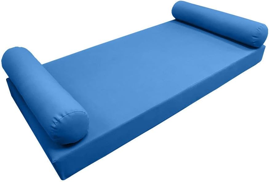 Prolinemax Style5 Twin Size 3PC Knife Edge Outdoor Daybed Mattress Cushion Bolster Pillow Slip Cover Complete Set AD102
