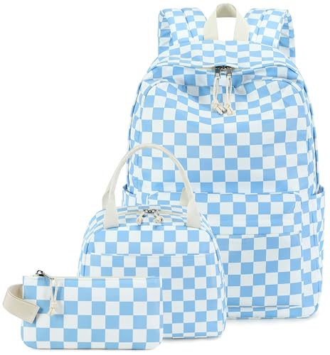 LEDAOU Mochila para meninas, mochila escolar, mochila infantil para adolescentes, conjunto de mochila com lancheira e estojo de lápis