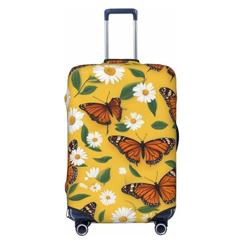 Monarch Butterfly Luggage Cover Elastic Washable Protector Anti-Scratch Travel Suitcase Covers With Concealed Zipper For 18-32 Inch Luggage Medium