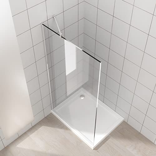 Shower Door Glass Support Bar,180 Degrees Wall-To-Glass Support Arm For 5/16" To 1/2" Thick Glass,14.2'' Shower Screen Support Telescopic Bar,For Fixed Frameless Shower Glass Panel,Polished Silver #TOP6