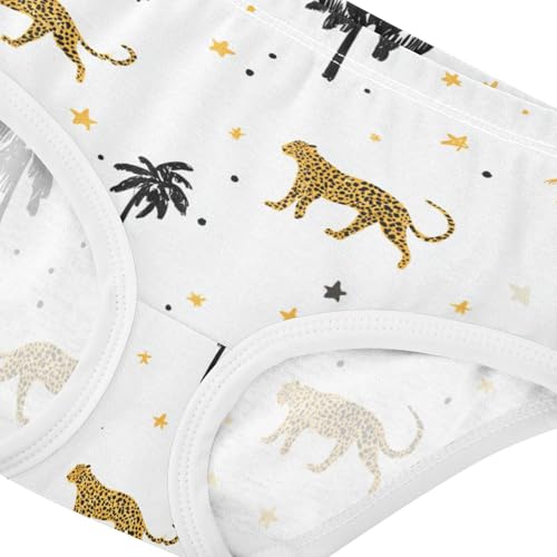 Wusikd Leopard Print Girls' Underwear Cotton White Girls Briefs Soft Toddler Underwear 2T4