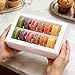 YODYZJ 20 Pack Macaron Boxes with Window - 7.3x4.6x2 in Macaron Packaging Containers Holds 12-16 pcs,Small Cookie, Truffle and chocolate covered strawberry boxes for Gift Giving