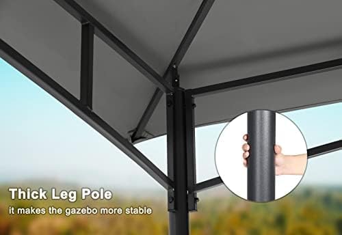 MasterCanopy Outdoor Garden Gazebo for Patios with Stable Steel Frame and Netting Walls (10x12, Deep Grey)  
MasterCanop