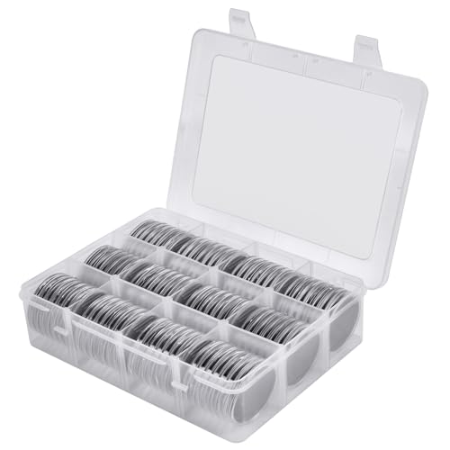 Image of 84 Pieces 46 mm Coin Capsules, with Foam Gasket and Plastic Storage Organizer Box, Coins Holder Collector Case for Coin Collection Supplies 7 Sizes (16 /20 /25 /27 /30 /38 /46mm) - Clear Case+Black Gasket