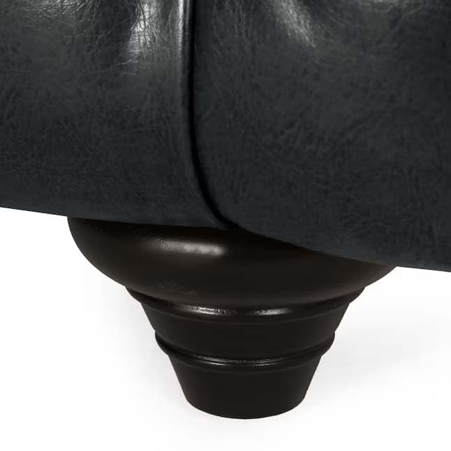 Image of Luxury Sofa Set Luxury Chesterfield Sofa in for Home Living Room & Office (Black Leather)