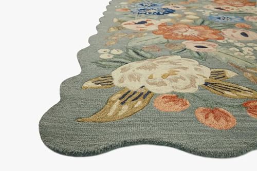 Image of Handmade Premium AFIFA Collection Woollen Rug Loop Pile Floral Hand Tufted Carpet for Living Room Bedroom Drawing Room Hall and Floor 3X5 Size