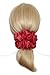 30 Colors Available, Handmade Stretch Satin Scrunchie 5.5 inches, Large Hair Accessory for Women, Soft Voluminous Ponytail Holder, Elegant Hair Tie, Stylish Holiday Gift (Red)