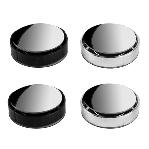 4 STK Toter Winkel Spiegel Auto, 360 ° drehbare Rundes HD-Glas konvexer Rückspiegel, Wasserdichte Auto-Toter-Winkel-Spiegel für universelle Autos SUV, LKW(Schwarz, Silber)