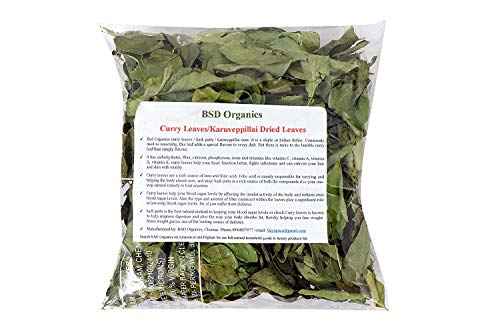 BSD Organics Granulés de feuilles séchées de curry / Karuveppillai / Karee Patte / Kadi Patta - 100g Cover