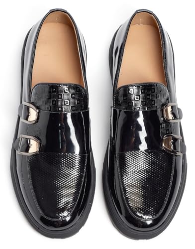 Santimon Mens Penny Loafers Yellow Dress Slip On Causal Flat Shoes Double Monk Mocasines Genunie Leather Modern Prom Wedding Fashion Tuxedo Shoes for Men2