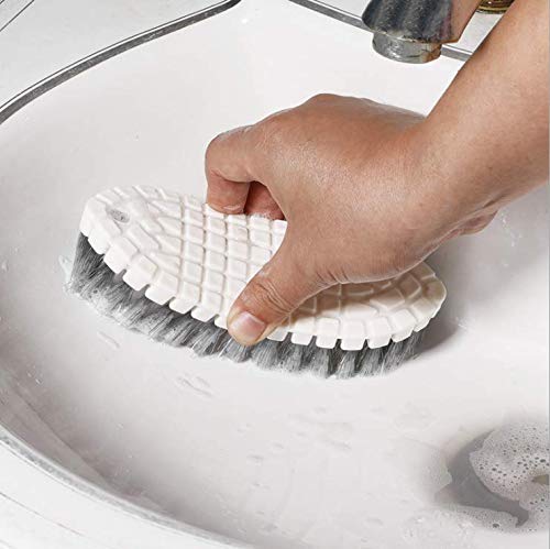store Naidev Kitchen Stove Cleaning Brush Bendable Sink Brush Bath Tile Brush Bathroom Clothes Brush No Dead End Floor Brush (White and Grey) 4