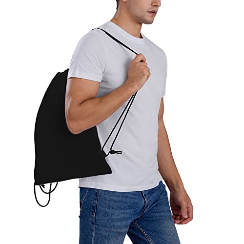 Custom Black Draw String Back Bag With Image Personalized Printing Drawstring Backpack Add Your Own Logo Name Text For Sport Gym Bag - Image 8
