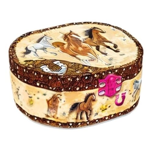 Hot Focus 302 DH Dashing Horse Oval Shaped Musical Jewelry Box thumb #2