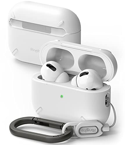 Coque AirPods Pro 2 Ringke étui de protection rigide blanc et housse antichoc avec mousqueton