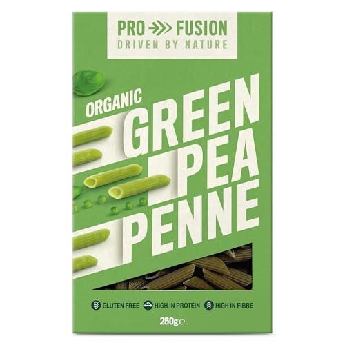 Profusion Organic Green Pea Penne Pasta, 250g - High in Plant-Based Protein & Fibre - Grain-Free, Gluten-Free, GMO-Free & Suitable for Vegans