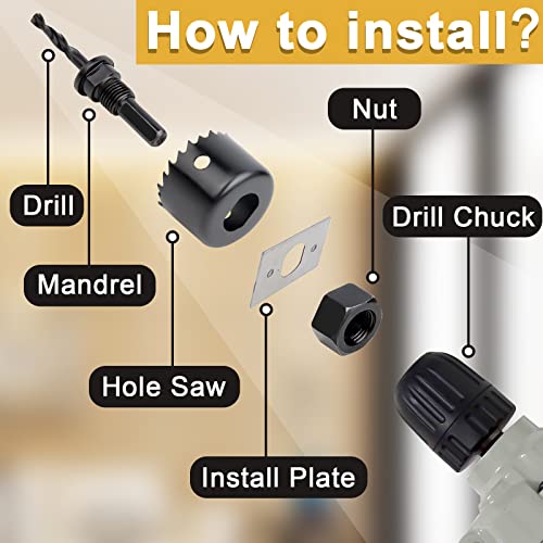 Hole Saw Set, 23Pcs Hole Saw Kit With 13Pcs Saw Blades, General Purpose 3/4" To 5" (19Mm-127Mm) Hole Saw, Mandrels, Hex Key With Storage Box, Ideal For Soft Wood, Pvc Board #TOP2