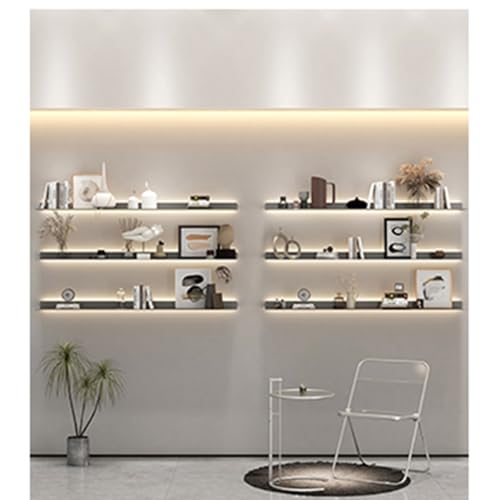 Luminaires muraux rectangulaires noirs pour illuminer une étagère de salon moderne - 2
