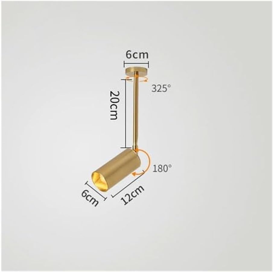 Modern Ceiling Spotlight Gold Adjustable, LED 10W 325° Rotatable Directional Accent Light Fixture, Track Lighting for Art Gallery, Shop Display, Restaurant Ambience, Home Decor(20CM)