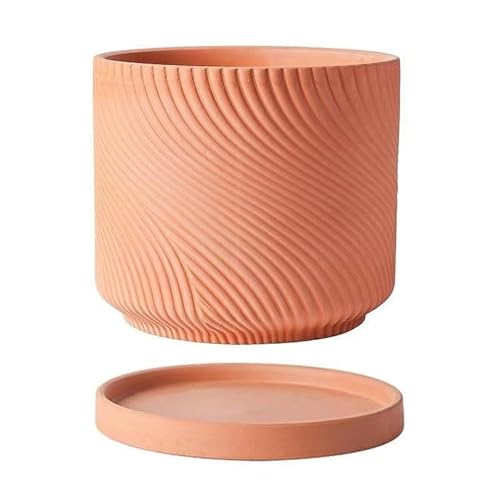 Wavy Studio 7" Unglazed Terracotta Planter with Drainage Hole &