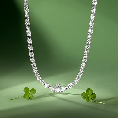 Ross-Simons Sterling Silver Bismark-Link Claddagh Necklace4
