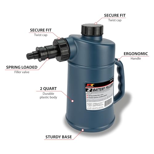 Performance Tool W54274 2 Quarts Battery Filler with Auto Shut Off and Drip-Free Valve, Perfect for Golf Cart and Deep Cycle Battery