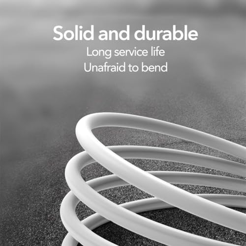Image of Umake USB Type-C to Type-C Fast Charging Cable 1M, 60W PD & QC 3.0 Fast Charging, 480Mbps High-Speed Data Transfer, Compatible with Vivo Smartphones, Tablets & USB-C Devices, White (BIS Certified)