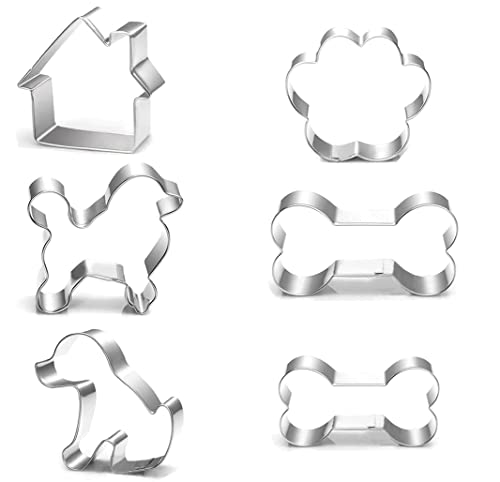 Hundeknochen-Ausstechformen zum Backen, Hunde-Ausstechform, Pfotenabdruck-Ausstechform, Edelstahl-Ausstechformen für Kinder Cover