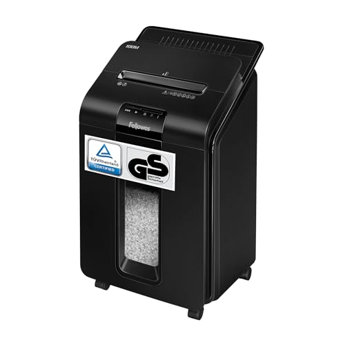 Fellowes Aktenvernichter Autofeed, 100 Blatt Minicut (P4), Papierschredder Hybrid mit automatischem und manuellem Einzug für Büro, AutoMax 100M Schredder, sehr leiser Aktenvernichter, 23L Papierkorb Fellowes Aktenvernichter Autofeed, 100 Blatt Minicut (P4), Papierschredder Hybrid mit automatischem und manuellem Einzug für Büro, AutoMax 100M Schredder, sehr leiser Aktenvernichter, 23L Papierkorb