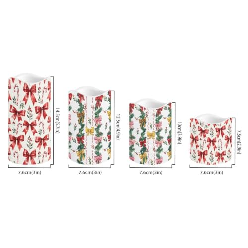 Image of Thanksgiving Day Electric Flameless Candles Set of 4 | Autumn Battery Operated Candles with Remote Control, Electric Pillar Candles for Living Room, fall decor