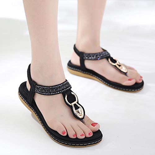 Image of SHIBEVER Flat Sandals for Women Dressy: Comfortable Thong Slip On Sandal