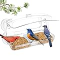 Jarkyfine Window Bird Feeder with 4 Extra Strong 2.36'' Suction Cup for Outdoors Viewing, Close-up Bird Watching Gift for Elderly Cats, Suitable for Cardinals, Finches, Bluebirds, etc.