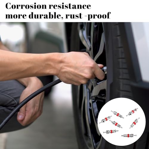 Image of 100Pcs Tyre Tire Valve Cores Replacement, Standard Valve Stem Core Part, Tire ValveStems Standard ValveCore, Universal for Most Models of Cars, Trucks, Motorcycles and Bicycles