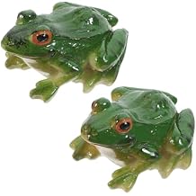 Frog Statue Ornaments - Resin Frogs Micro Landscape Craft Animal Sculpture 2pcs for Garden Yard Patio Fairy Garden Accessories Decor