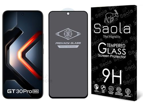 Image of Saola Ultra Privacy Tempered Glass For Infinix gt 30 pro 5g (PACK OF 1) with Free Installation Kit. Full screen Coverage. Free Replacement If Received Damaged -6.78 inch