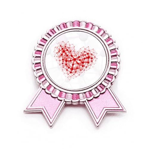 Broche rose avec structure Atoc rouge en métal M pour personnaliser une tenue de bureau unie