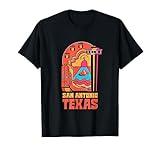 Retro Vintage Texas San Antonio Sehenswürdigkeiten Cowboystiefel T-Shirt