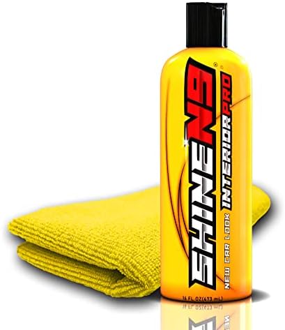ShineN9 New Car Look Interior Pro – Professional Interior Auto Detailer and Protectant for Leather, Vinyl, Rubber, Plastic and More – Conditions and Restores – Includes 300 GSM Microfiber Applicator