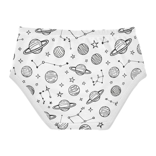 Girls' Underwear Space Star Black White Toddle Brief Panties 23038612