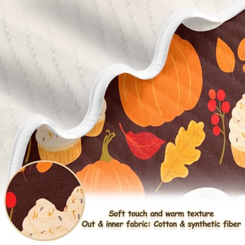 Burbuja Pumpkin Spice Cups Baby Blanket for Boys Girls, Nursery Soft Warm Swaddling Receiving Baby Blankets, 30x40 in Toddler Blanket2